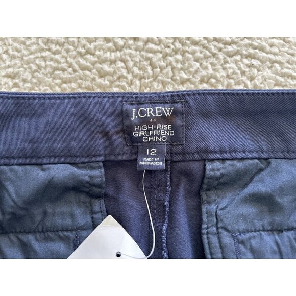 J.Crew Womens High Rise Girlfriend Chino Navy Blue Size 12 - Picture 6 of 11
